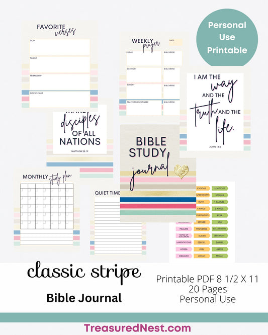 Classic Stripe Bible Journal