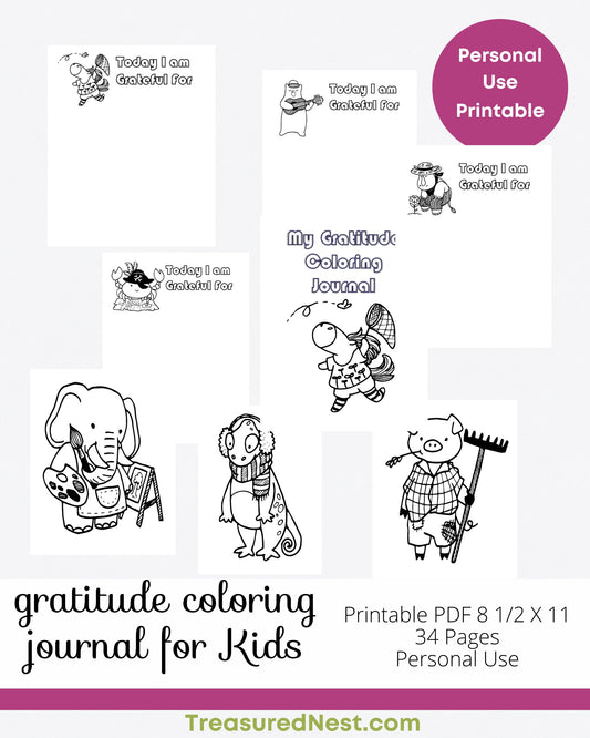 Gratitude Coloring Journal for Kids