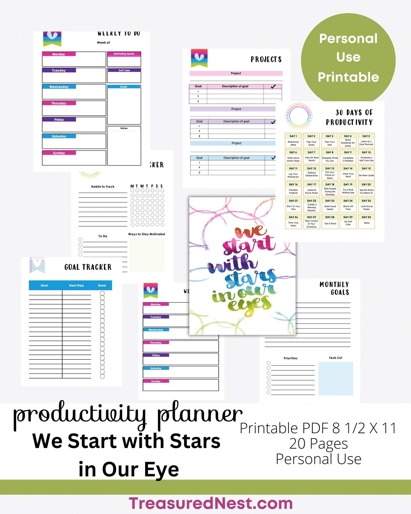 We Start with Stars in Our Eye Planner