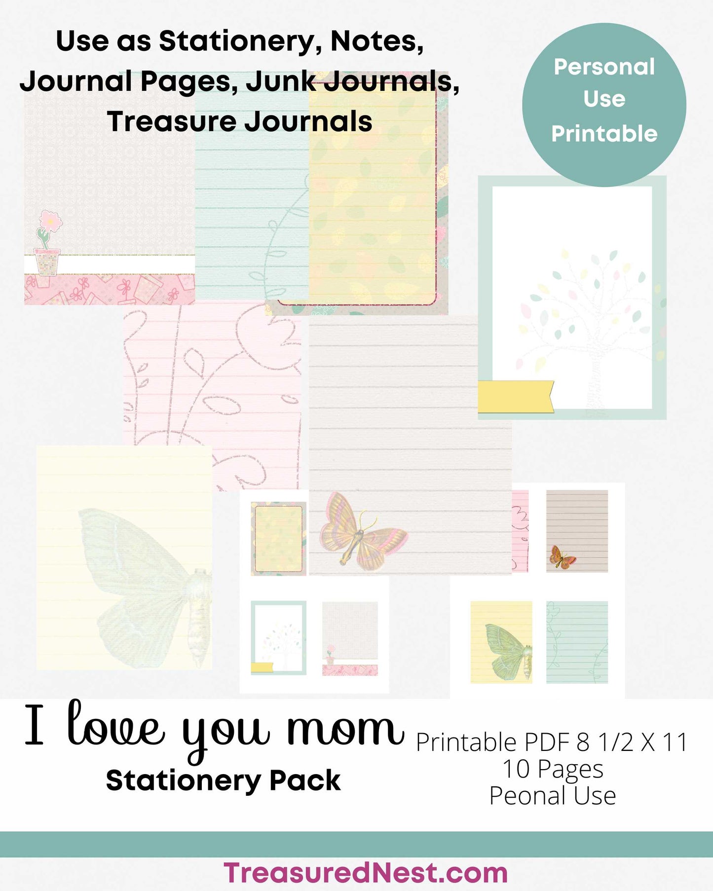 I Love You Mom Coordinating Stationery