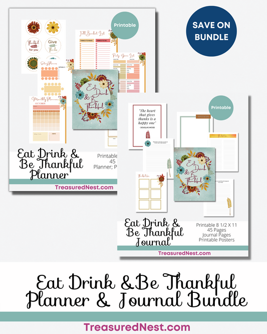Eat Drink and Be Thankful Planner Bundle