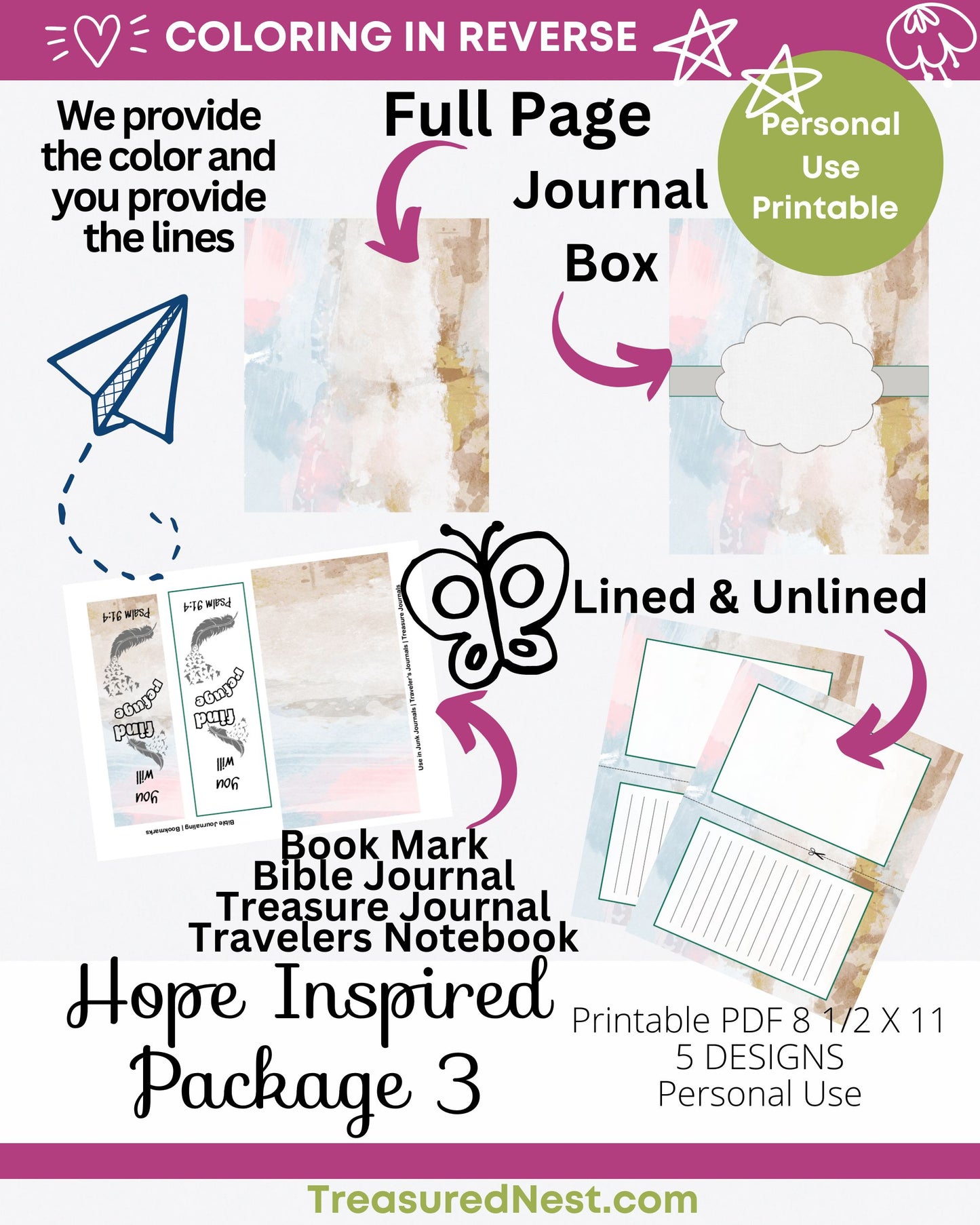 COLOR IN REVERSE - HOPE INSPIRED Package #3