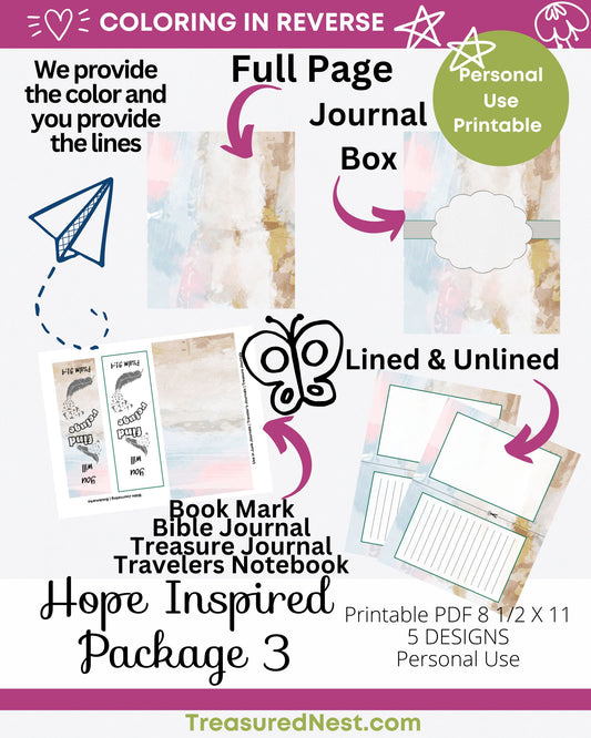 COLOR IN REVERSE - HOPE INSPIRED Package #3