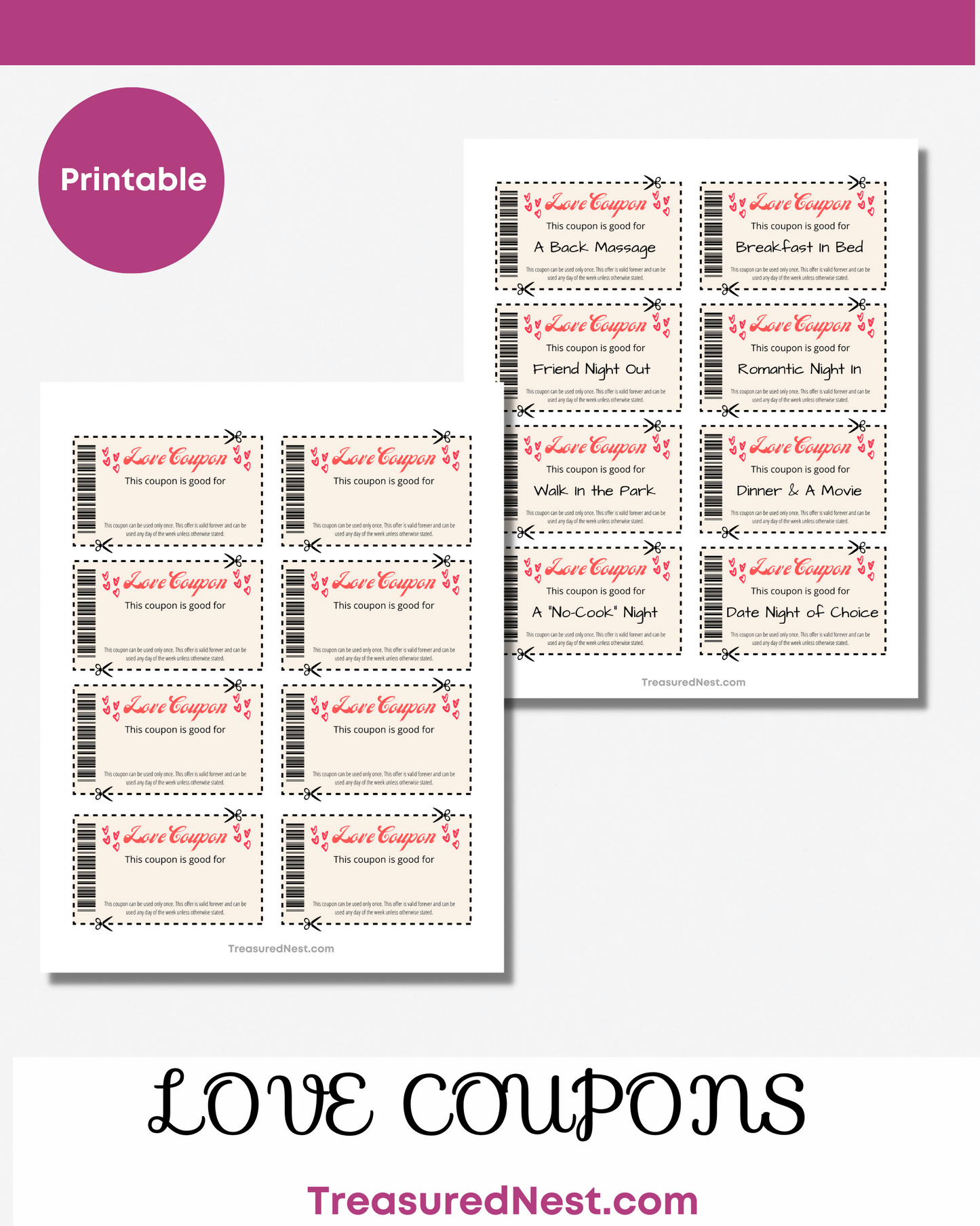 Love Coupons Printable [Red]