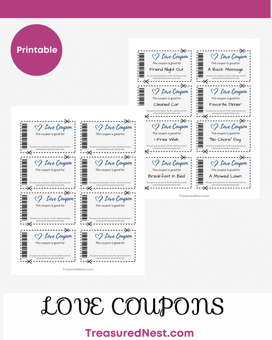 Love Coupons Printable [Blue]