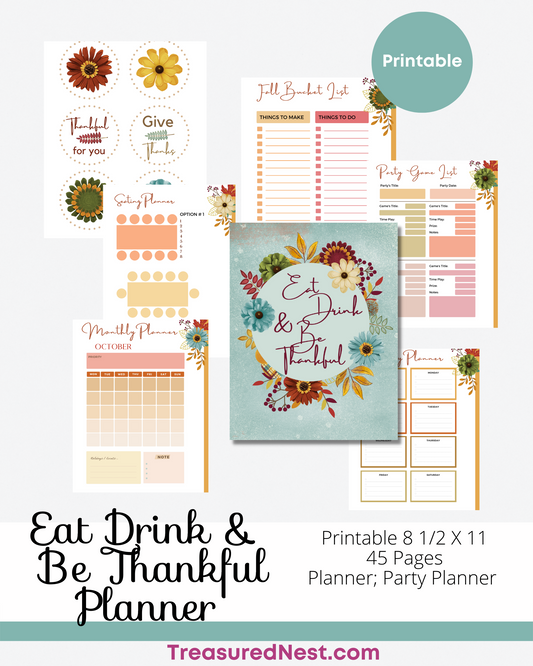 Eat Drink and Be Thankful Planner
