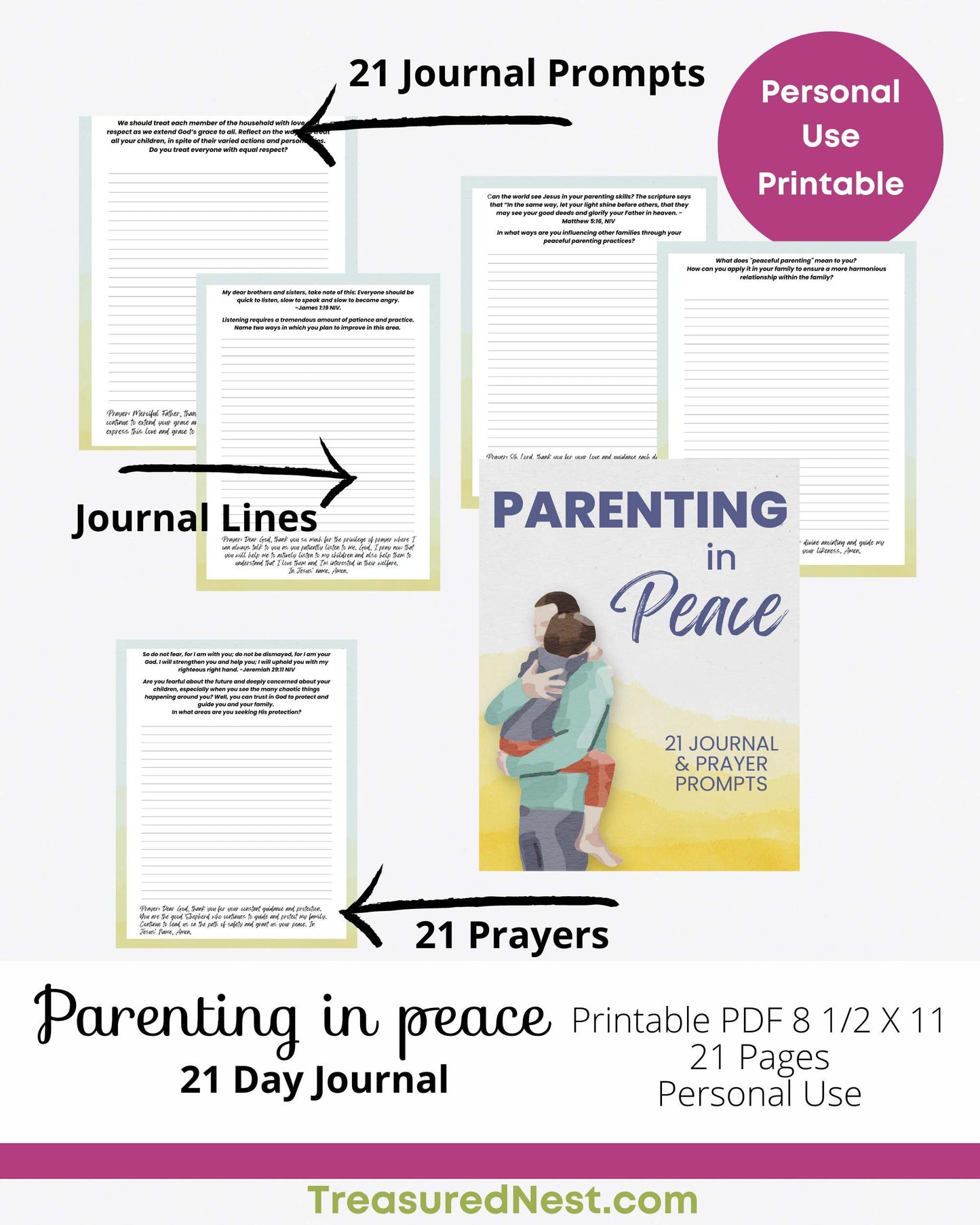 Parenting with Peace a 21 Day Journal